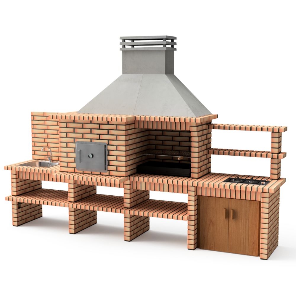 bucatarie exterioara din beton si caramida Movelar